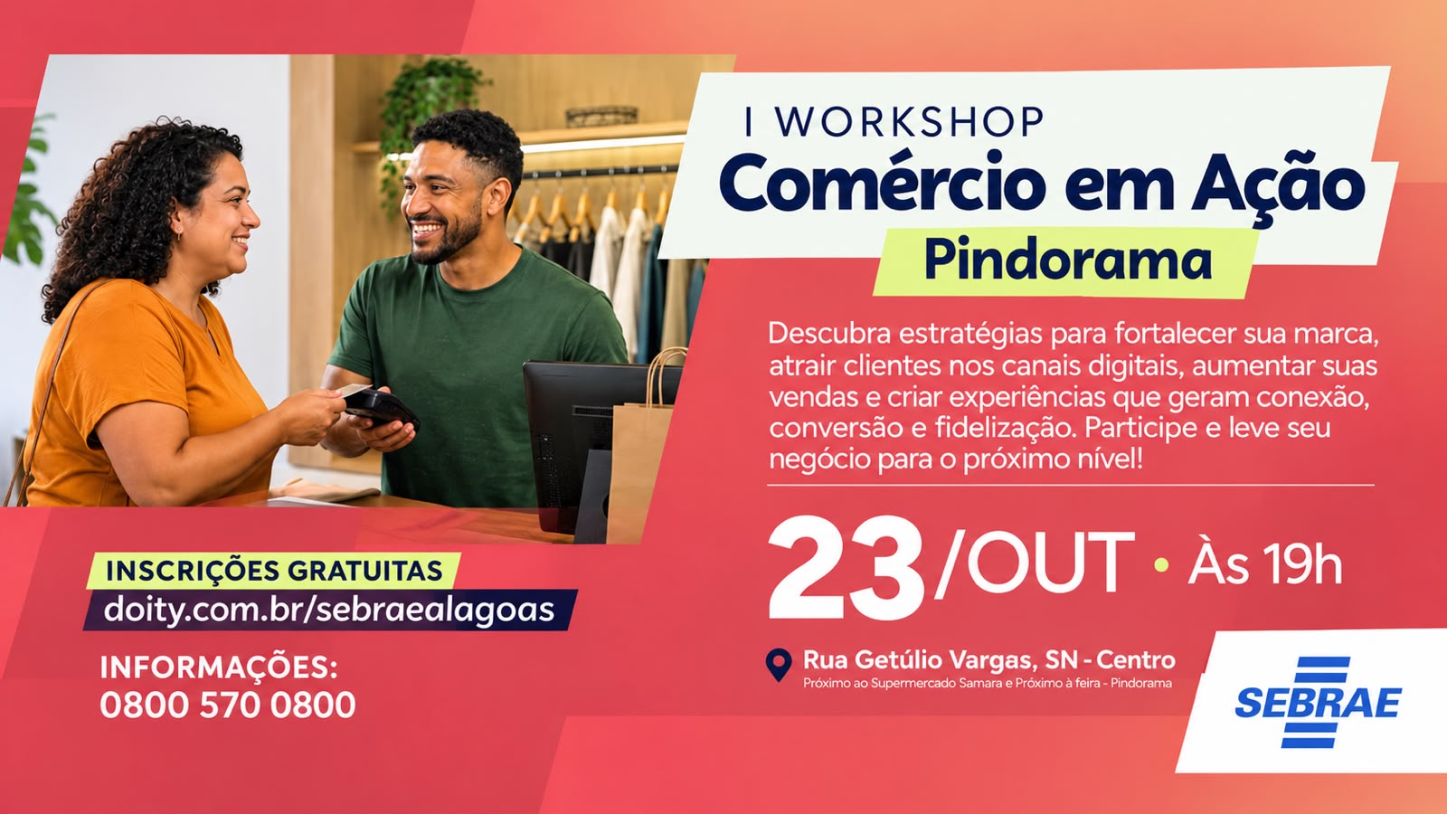 Pindorama recebe workshop “Comércio em Ação” nesta sexta-feira (23); inscrições continuam abertas